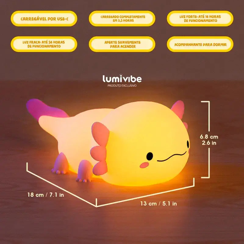 Axolamp™ - Luminária LED Noturna Axolote