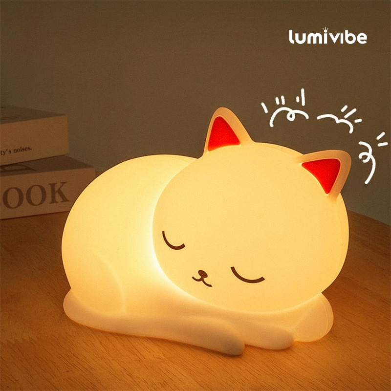 Gatinho Sonolento - Luminária LED Noturna