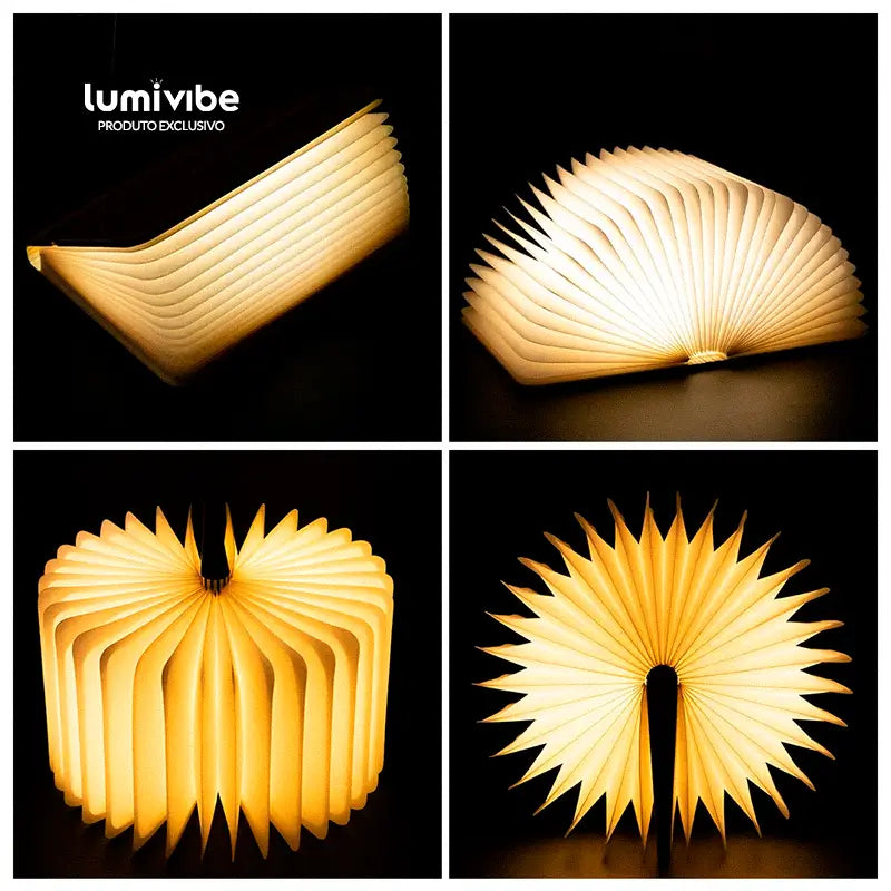 BookLeque™ - Luminária de Livro LED - Estilo Leque Recarregável USB