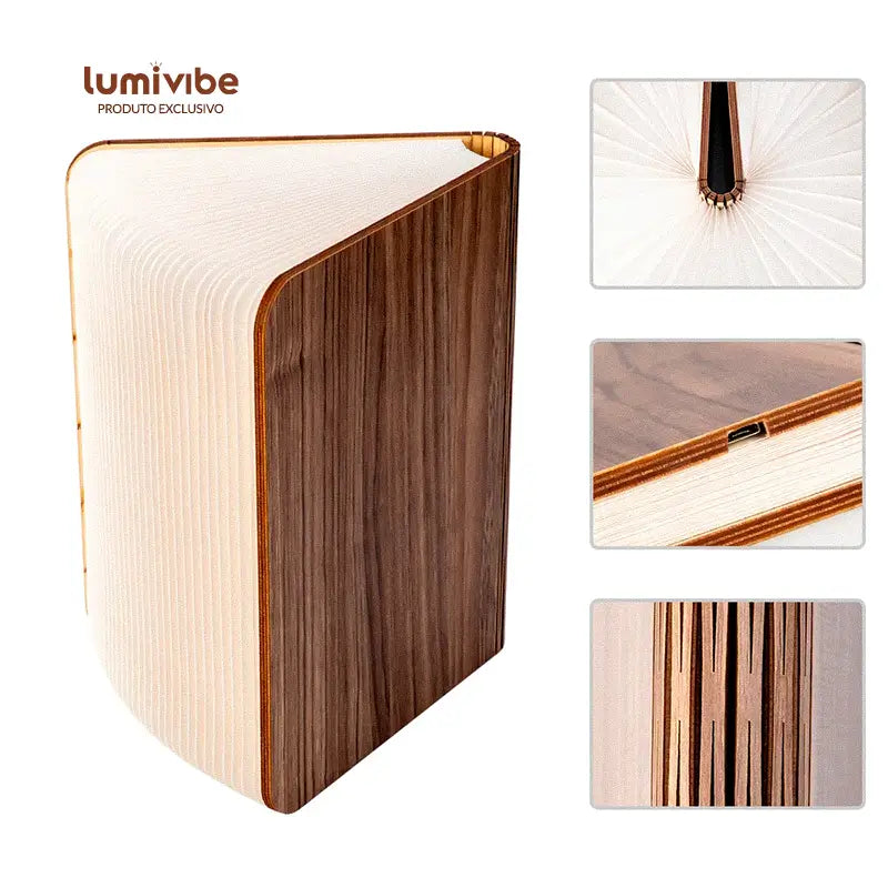 BookLeque™ - Luminária de Livro LED - Estilo Leque Recarregável USB