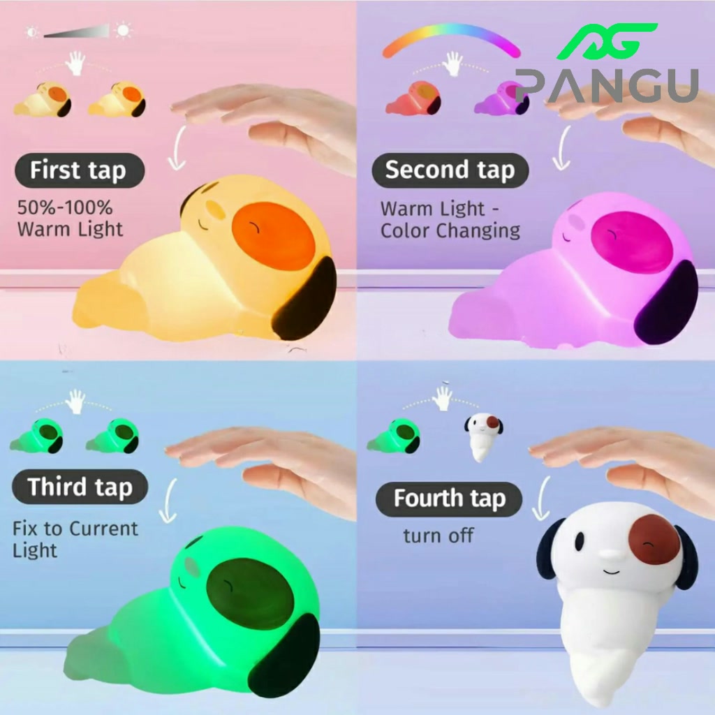 PetLamp™ – Luminária LED Noturna Cachorrinho ou Gatinho de Silicone com Toque Recarregável