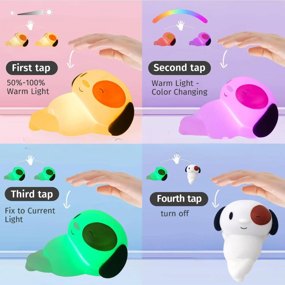 PetLamp™ – Luminária LED Noturna Cachorrinho ou Gatinho de Silicone com Toque Recarregável