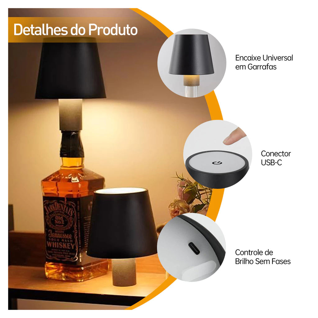 GlowBottle™ - Luminária de Garrafa LED Portátil para Decoração