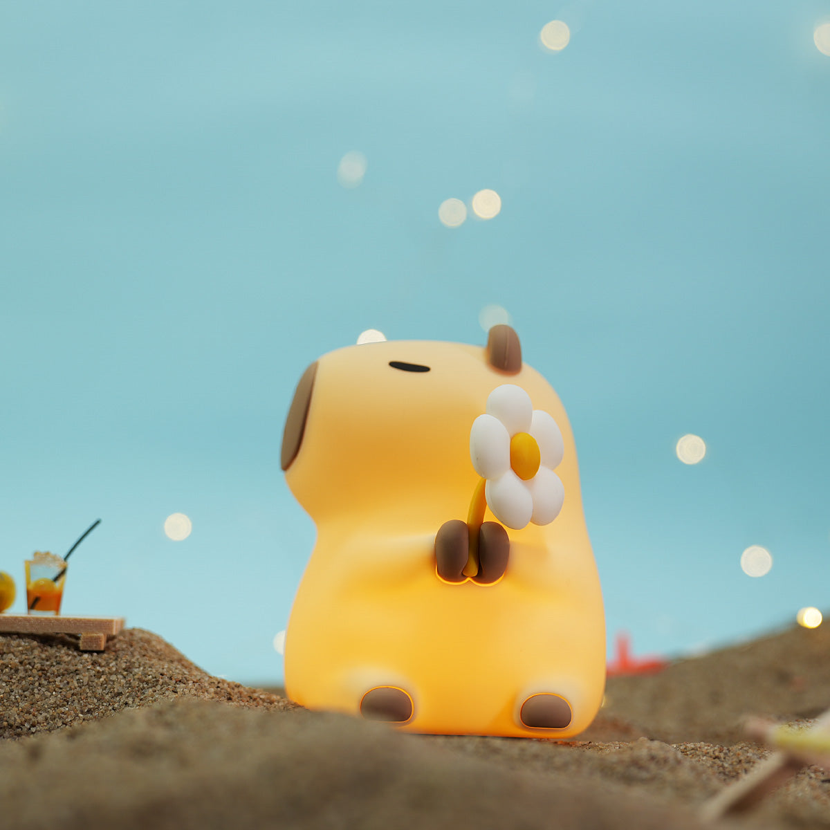 Capivara com Flor - Luminária LED Noturna