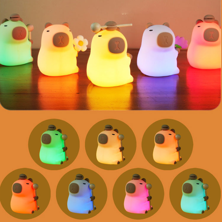 Capivara com Flor - Luminária LED Noturna