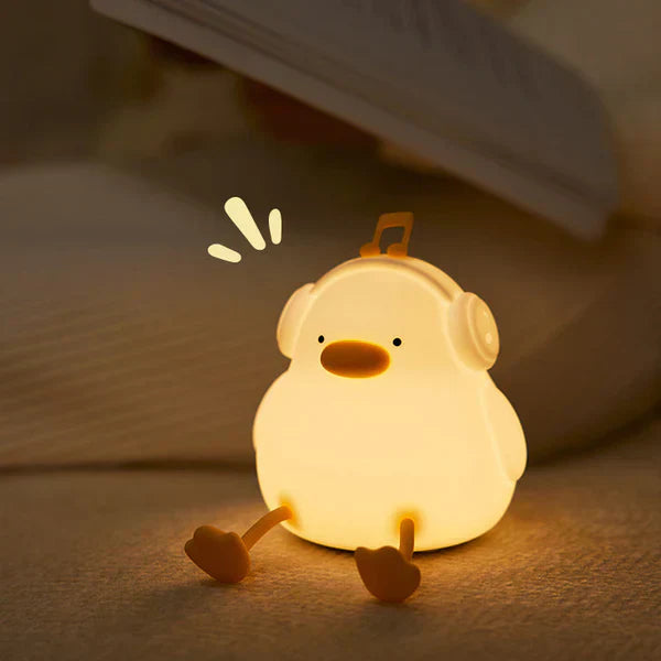 Patinho Fofo com Flor - Luminária LED Noturna
