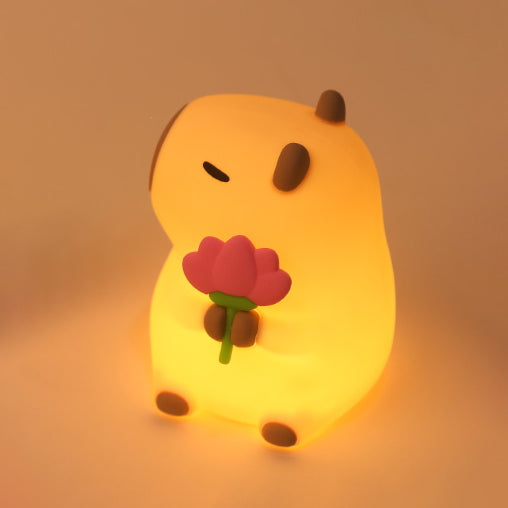 Capivara com Flor - Luminária LED Noturna