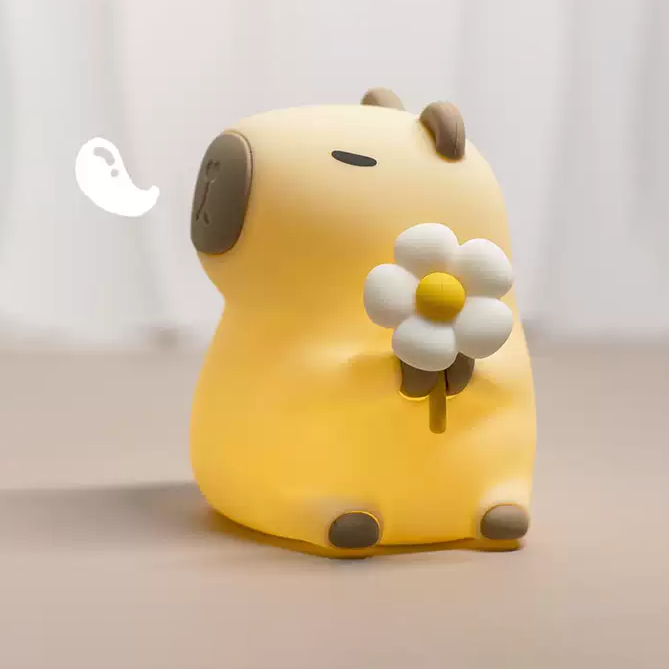 Capivara com Flor - Luminária LED Noturna