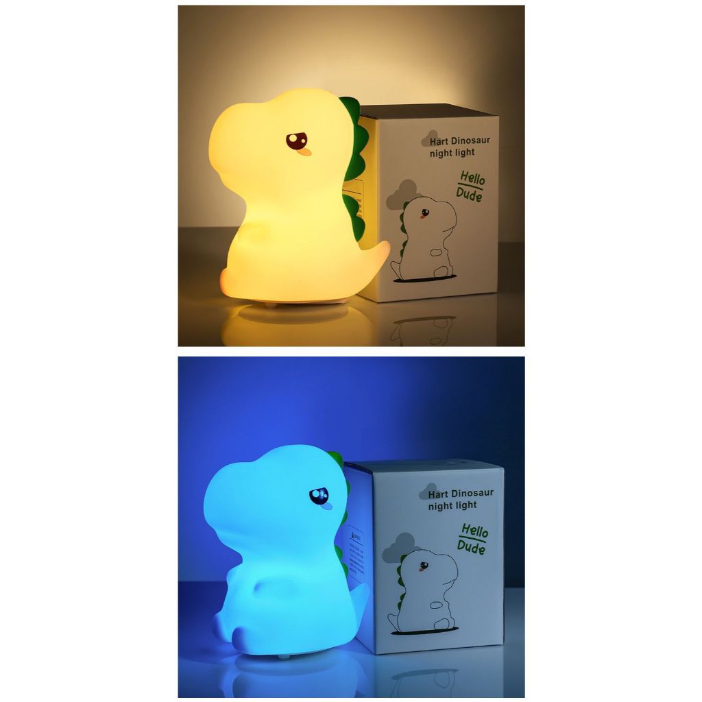 DinoLamp™ – Luminária LED Noturna Dinossauro Recarregável de Silicone com Toque