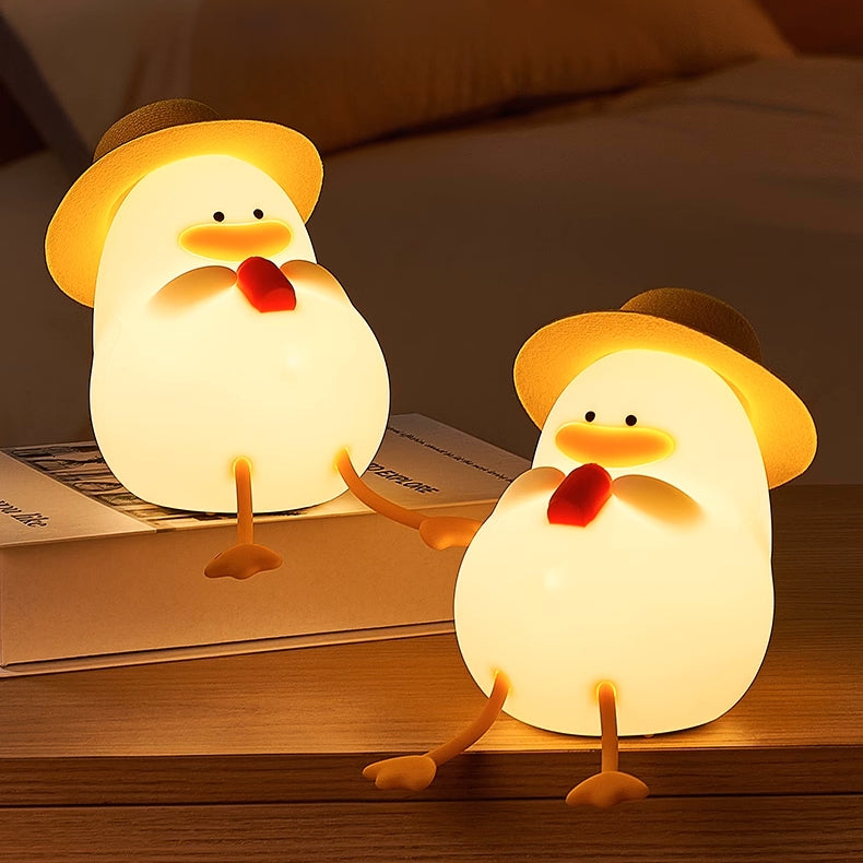 DuckBuddy™ – Luminária LED Noturna Patinho de Silicone com Toque Recarregável para Crianças