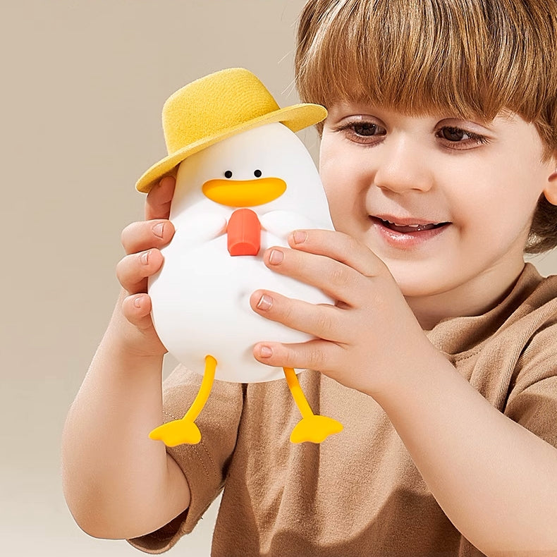 DuckBuddy™ – Luminária LED Noturna Patinho de Silicone com Toque Recarregável para Crianças