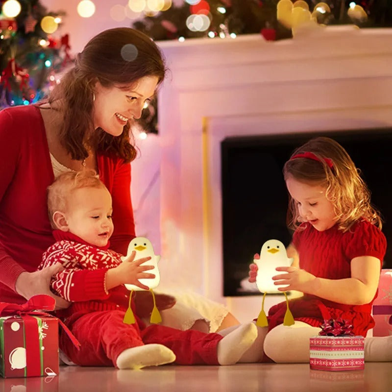 DuckNight™ – Luminária LED Colorida Patinho de Silicone com Toque Recarregável para Crianças e Decoração