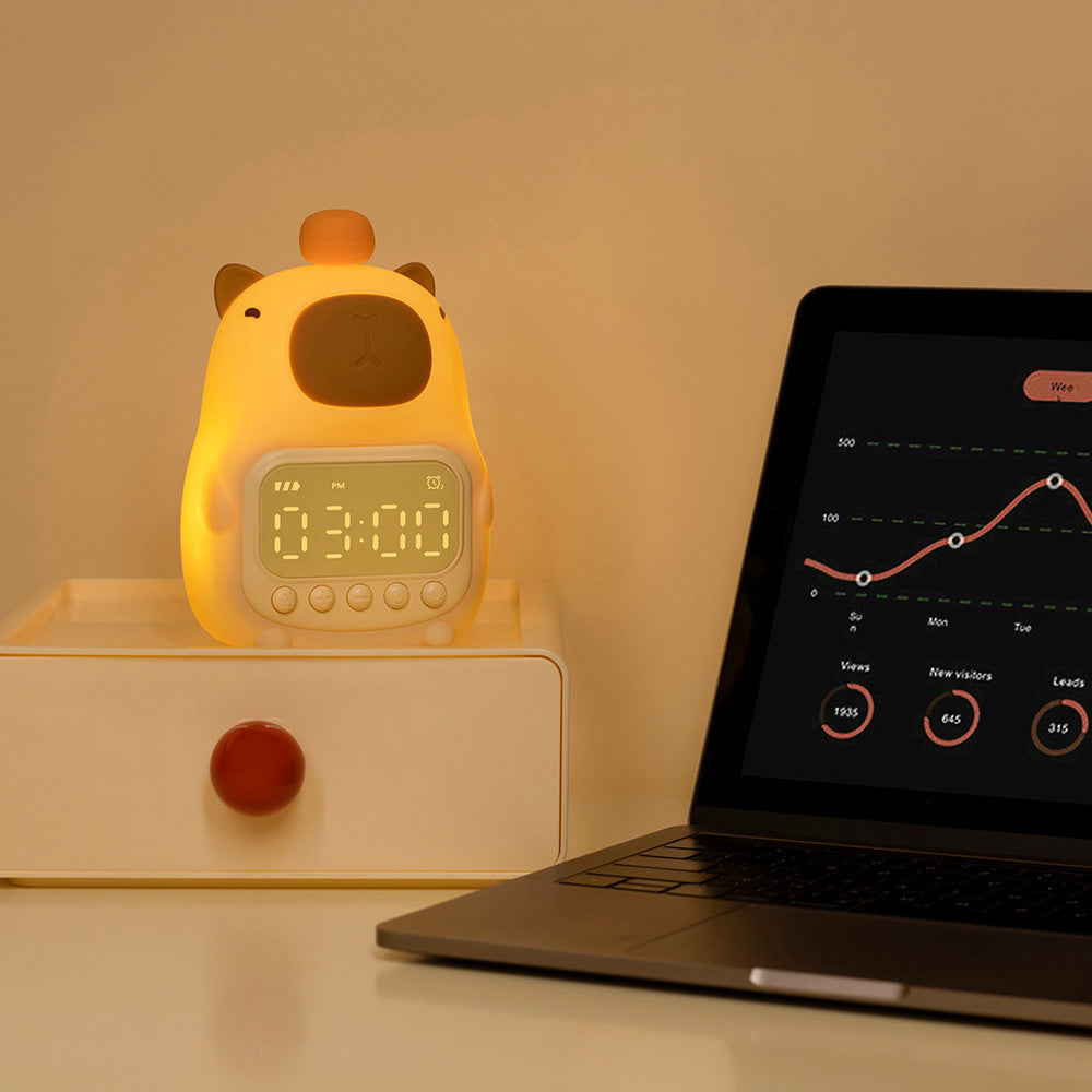 Capivara com Despertador - Luminária LED Noturna