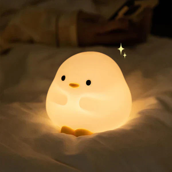 Patinho Fofo com Flor - Luminária LED Noturna